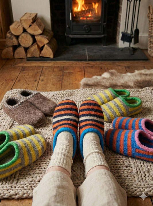 Warm house slippers - knitting pattern