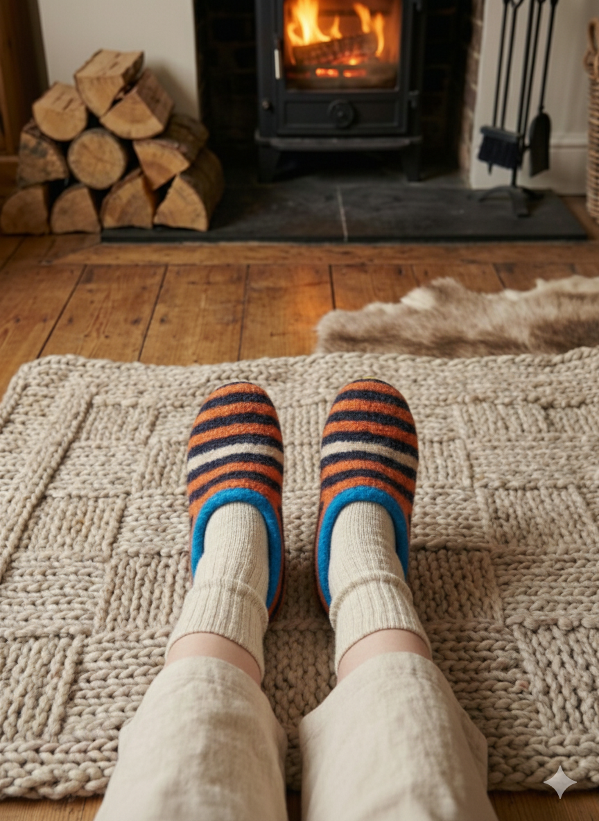 Warm house slippers - knitting pattern