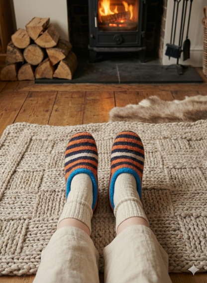 Warm house slippers - knitting pattern