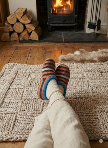 Warm house slippers - knitting pattern