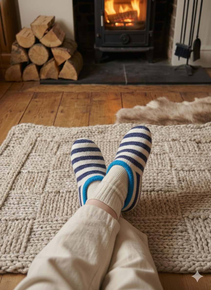 Warm house slippers - knitting pattern