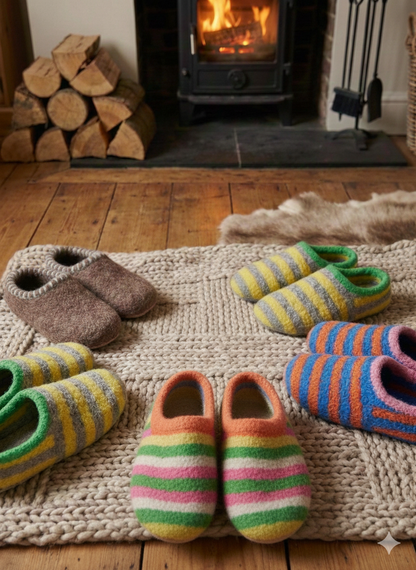 Warm house slippers - knitting pattern